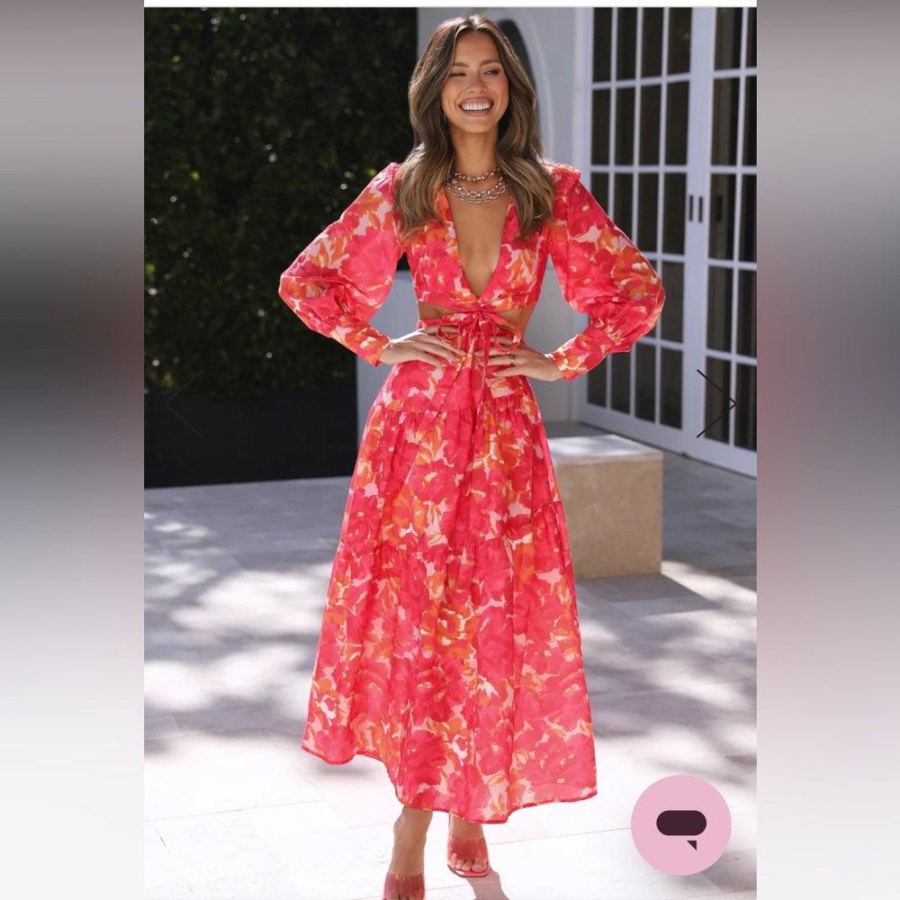 Hello Molly Talk Loud to Me Cut Out Midi Dress